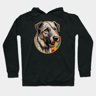 Irish Wolfhound Embroidered Patch Hoodie